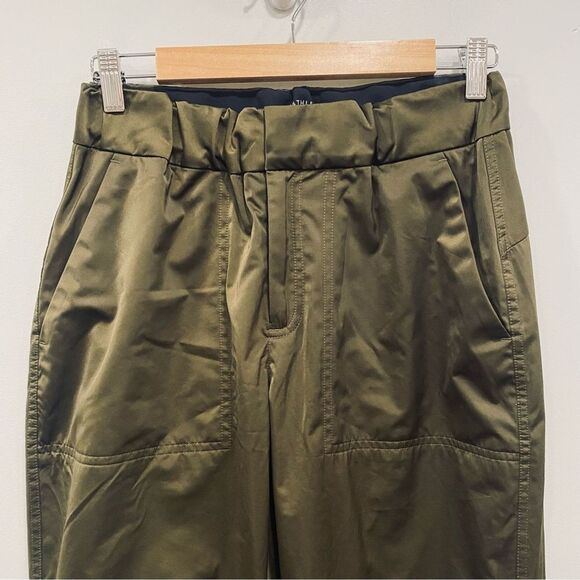 ATHLETA 8 Radiant Green High Rise Shine Joggers Gorpcore Athleisure Zip Ankle - Picture 6 of 16